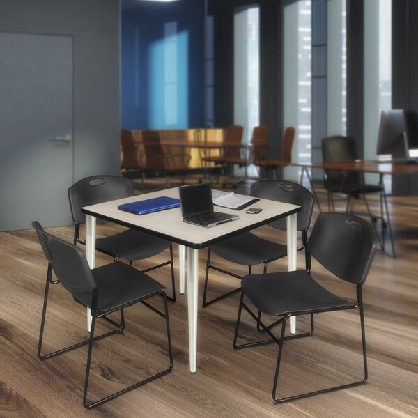Regency Kahlo Square Table & Chair Sets, 42 W, 42 L, 29 H, Wood, Metal, Polypropylene Top, Maple TPL4242PLCM44BK - main